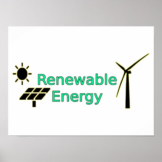 Logo Zonnepanelen voor hernieuwbare energie Windtu Poster (Voorkant)