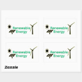 Logo Zonnepanelen voor hernieuwbare energie Windtu Rechthoekige Sticker (Vel)