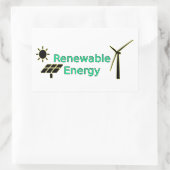 Logo Zonnepanelen voor hernieuwbare energie Windtu Rechthoekige Sticker (Tas)