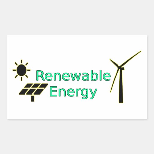 Logo Zonnepanelen voor hernieuwbare energie Windtu Rechthoekige Sticker (Voorkant)