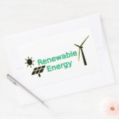 Logo Zonnepanelen voor hernieuwbare energie Windtu Rechthoekige Sticker (Envelop)