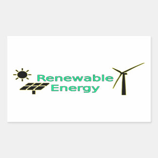 Logo Zonnepanelen voor hernieuwbare energie Windtu Rechthoekige Sticker