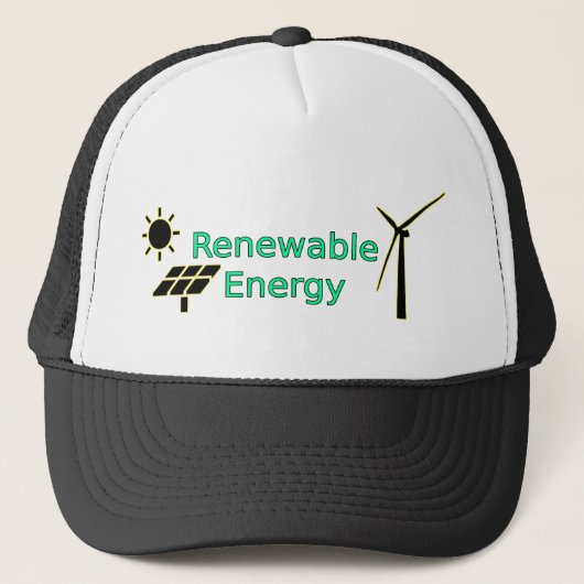 Logo Zonnepanelen voor hernieuwbare energie Windtu Trucker Pet (Voorkant)