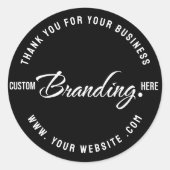 Logo Zwart Dank u Business Sticker Label (Voorkant)