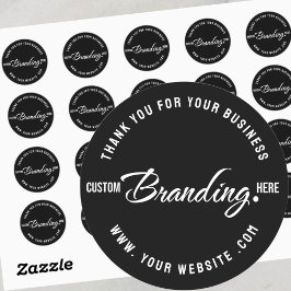 Logo Zwart Dank u Business Sticker Label