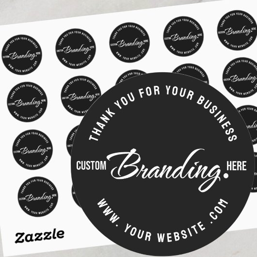 Logo Zwart Dank u Business Sticker Label