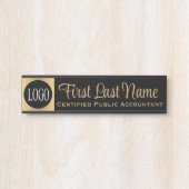 Logo Zwart en Goud Kantoor Deurtekens Naam Bord Deurbordje (Voorkant)