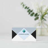 Logo, zwart en licht blauw Visitekaartje (Staand voorkant)