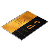 Logo zwart goud monogram bedrijf notitieboek (Linkerzijde)