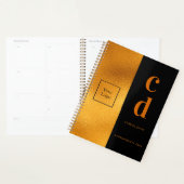 Logo zwart goud monogram Business Modern 2025 Planner (Display)