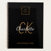 Logo zwart goud monogram modern 2023 bedrijf planner (Voorkant)