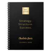 Logo zwart goud motivatie offerte bedrijf notitieboek (Voorkant)