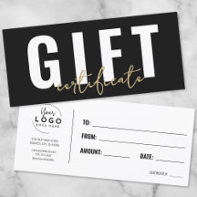 Logo Zwart Goud Script Zakelijk Cadeaubewijs