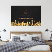 Logo zwart goud stad skyline zakelijk onroerend go canvas afdruk (Insitu (Slaapkamer))