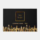 Logo zwart goud stad skyline zakelijk onroerend go deurmat (Voorkant)