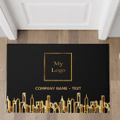 Logo zwart goud stad skyline zakelijk onroerend go deurmat