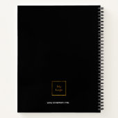Logo zwart gouden monogram initialen bedrijf notitieboek (Achterkant)