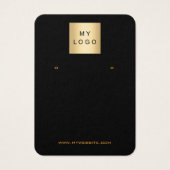 Logo zwart gouden sierjuwelen QR-beeldscherm Visitekaartje (Voorkant)