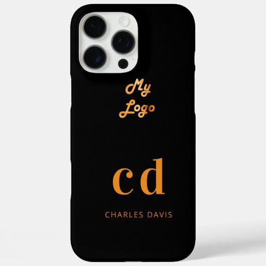 Logo zwart goudmonogram initiaal Case-Mate iPhone case (Achterkant)