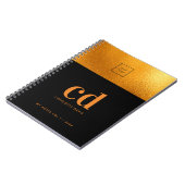 Logo zwart goudmonogram initiaal luxe notitieboek (Linkerzijde)