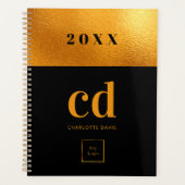 Logo zwart goudmonogram initiaal planner (Voorkant)