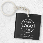 Logo zwart | Minimale bedrijfspromotiemaatregelen Sleutelhanger<br><div class="desc">Een eenvoudige douane zwarte bedrijfs sjabloon in een moderne minimalistische stijl die gemakkelijk met uw bedrijfs logo en tekst kan worden bijgewerkt. Als je hulp nodig hebt bij het personaliseren van dit product,  kun je contact met me opnemen via de onderstaande berichtbutton en ik help je graag.</div>