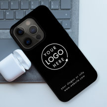 Logo zwart | Minimale iPhone-draagtas voor bedrijv