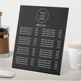 Logo Zwart Moderne prijslijst voetstuk Reclamebord Met Voetstuk