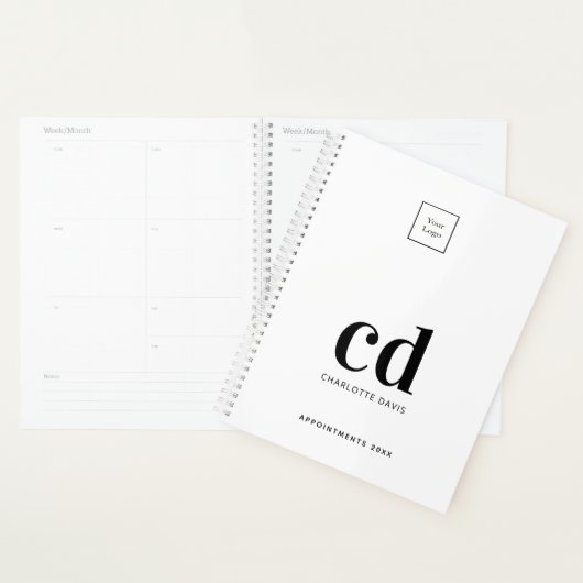 Logo zwart monogram initiaal 2023 planner (Display)