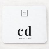 Logo zwart monogram initiaal muismat (Voorkant)