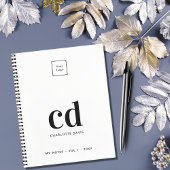 Logo zwart monogram initiaal notitieboek