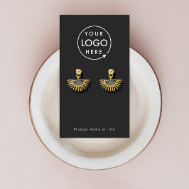 Logo Zwart Sieraden Oorbel Display Kaart Visitekaartje