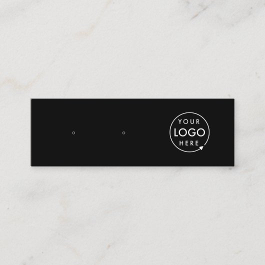 Logo Zwart Stud Oorbel Sieraden Display Kaart Mini Visitekaartje (Voorkant)
