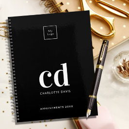 Logo zwart wit monogram initiaal bedrijf 2027 planner