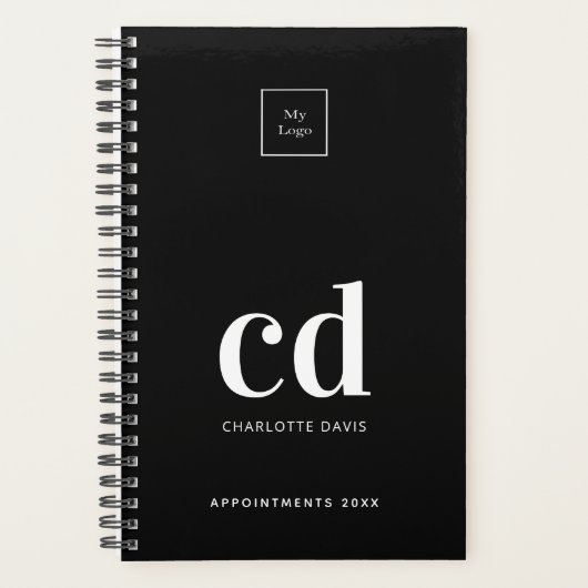 Logo zwart wit monogram initiaal bedrijf 2027 planner (Voorkant)
