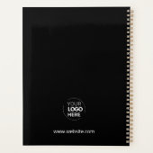 Logo zwart wit monogram initiaal bedrijf planner (Achterkant)