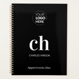 Logo zwart-wit monogram initiaal planner