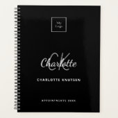 Logo zwart-wit monogram initiaal planner (Voorkant)