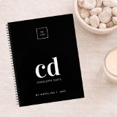 Logo zwart wit monogram initialen bedrijf notitieboek