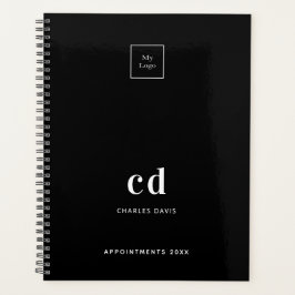 Logo zwart wit monogram initialen Business 2026 Planner