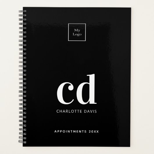 Logo zwart wit monogram initialen Business 2026 Planner (Voorkant)