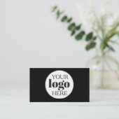 Logo Zwart Wit QR Code Eenvoudig Visitekaartje (Staand voorkant)