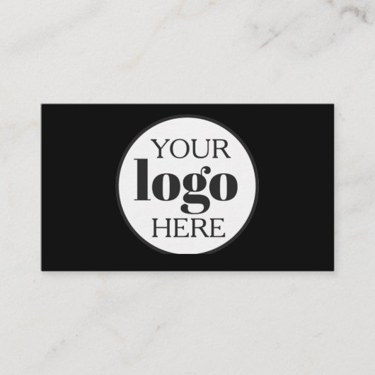 Logo Zwart Wit QR Code Eenvoudig Visitekaartje (Voorkant)