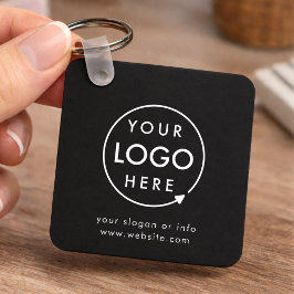 Logo Zwart | Zakelijke Promotionele Minimalist Sleutelhanger