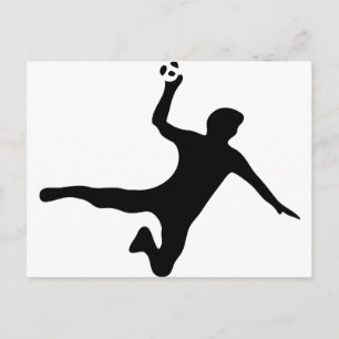 logo zwarte handballspeler briefkaart
