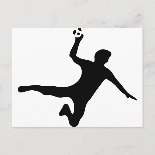 logo zwarte handballspeler briefkaart (Voorkant)