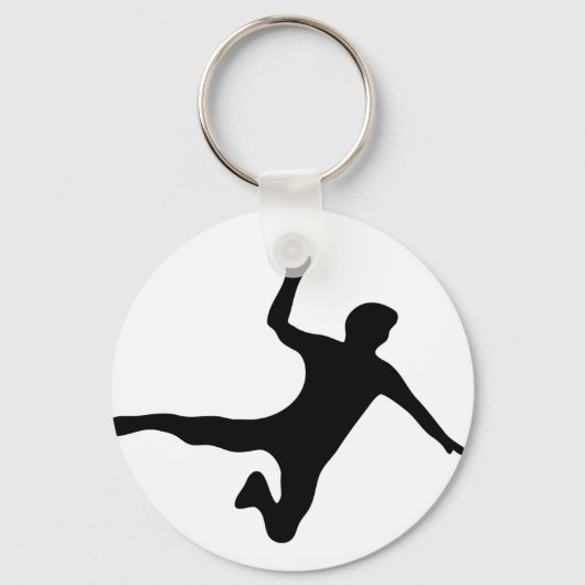logo zwarte handballspeler sleutelhanger (Voorkant)