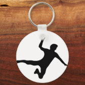 logo zwarte handballspeler sleutelhanger (Voorkant)