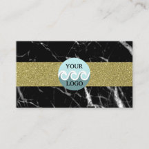 Logo zwarte marmer goudvisitekaartje