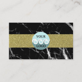 Logo zwarte marmer goudvisitekaartje visitekaartje